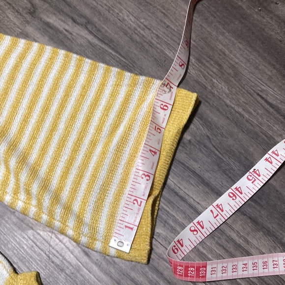 Misassy Loose Striped Sweater Top Bell Sleeve Lace Up Drawstring Knit Pullover M - Picture 5 of 6